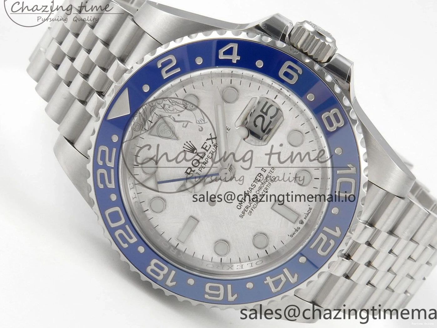 0207 Original GMT-Master II 126716 BLAKEN 904L 1:1 Best Edition Meteorite Dial on SS Jubilee Bracelet SH 177